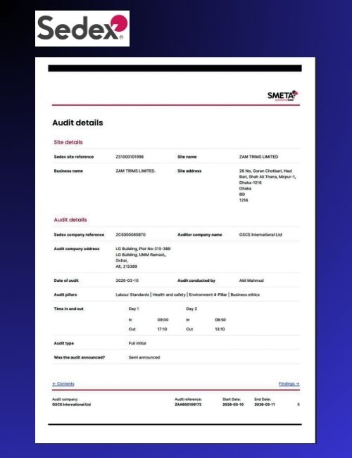 certifications sedex