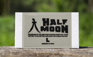 letterpress business card logo mockup outdoor greenery scene